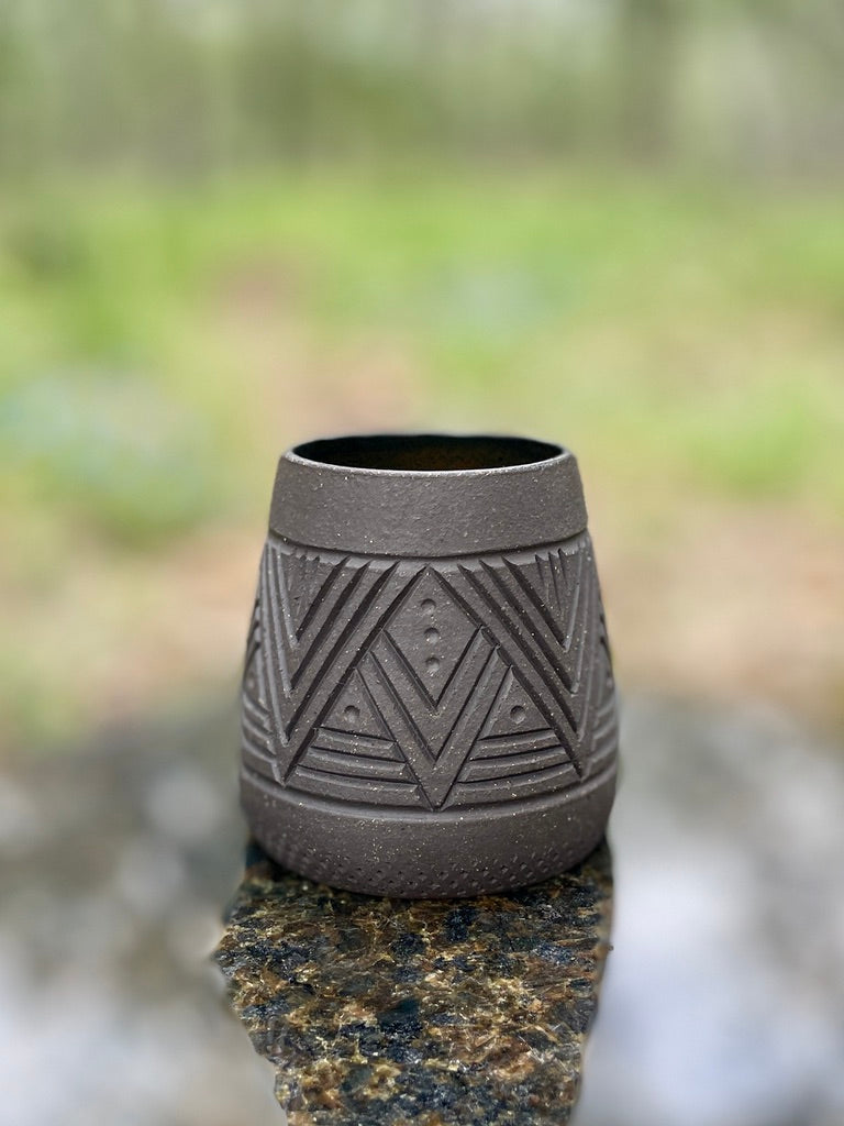 Carved Black Tumbler