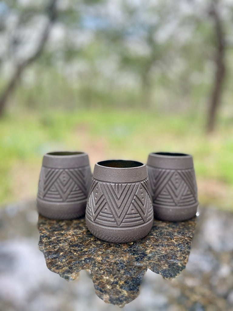 Carved Black Tumbler