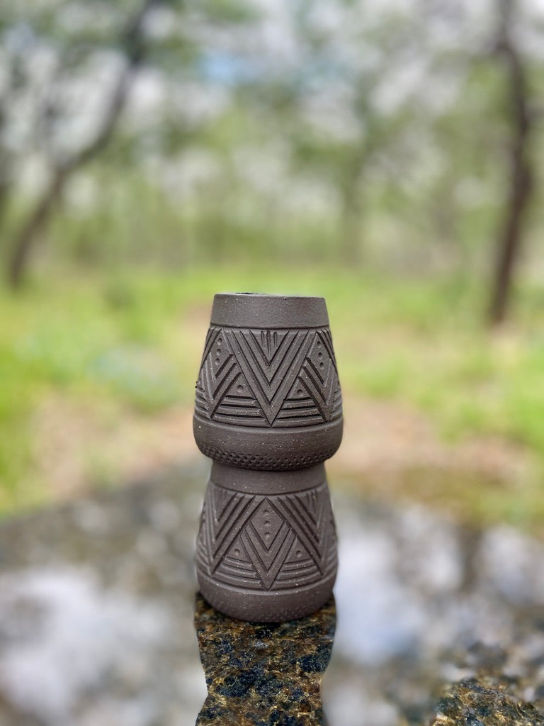 Carved Black Tumbler