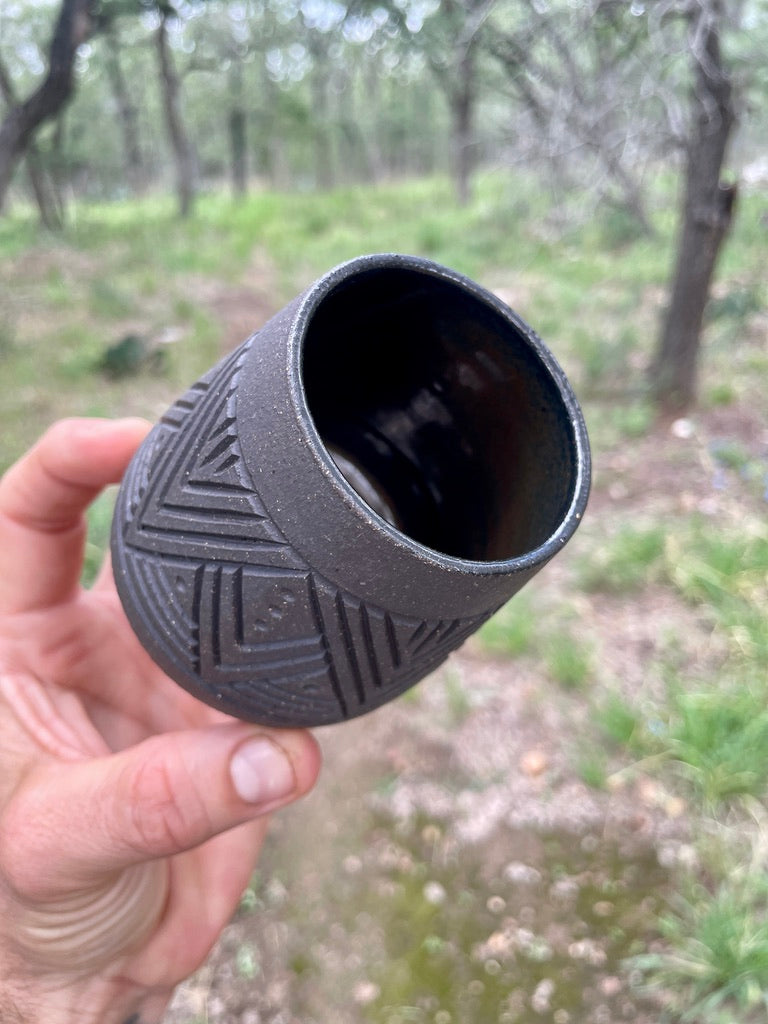 Carved Black Tumbler