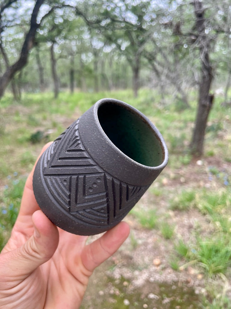 Carved Black Tumbler